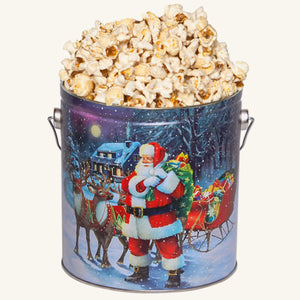 Johnson's Popcorn 1 Gallon Santa with Reindeer Tin
