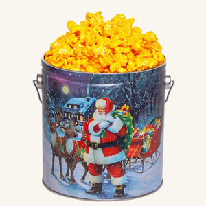Johnson's Popcorn 1 Gallon Santa with Reindeer Tin - Cheddar Cheese