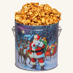 Johnson's Popcorn 1 Gallon Santa with Reindeer Tin - Peanut Crunch