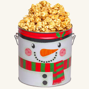 Johnson's Popcorn 1 Gallon Snowman Tin - Caramel