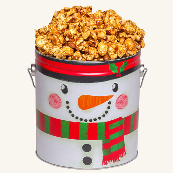 Johnson's Popcorn 1 Gallon Snowman Tin - Peanut Crunch