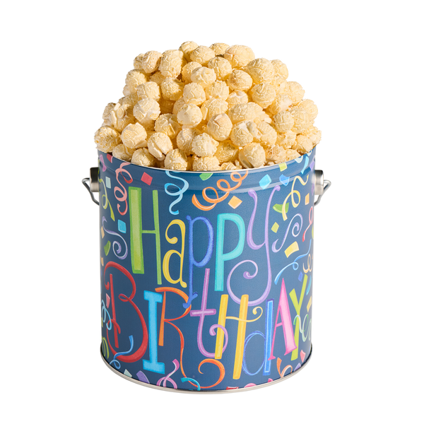 Johnson's Popcorn 1 Gallon Happy Birthday Tin