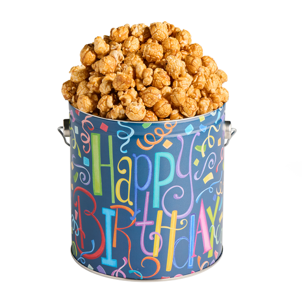 Johnson's Popcorn 1 Gallon Happy Birthday Tin