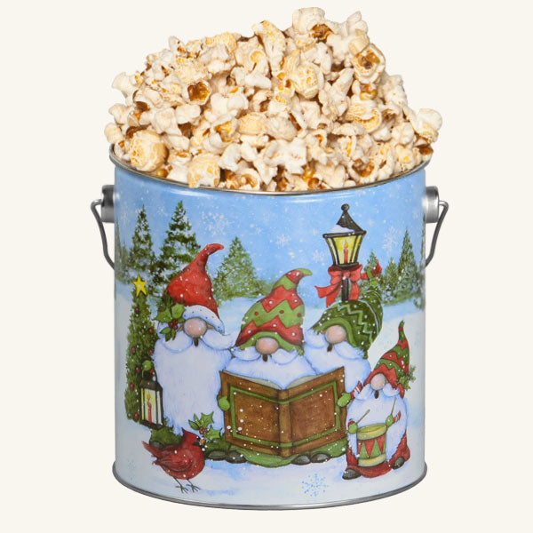 Johnson's Popcorn 1 Gallon Festive Gnomes Tin - Butter