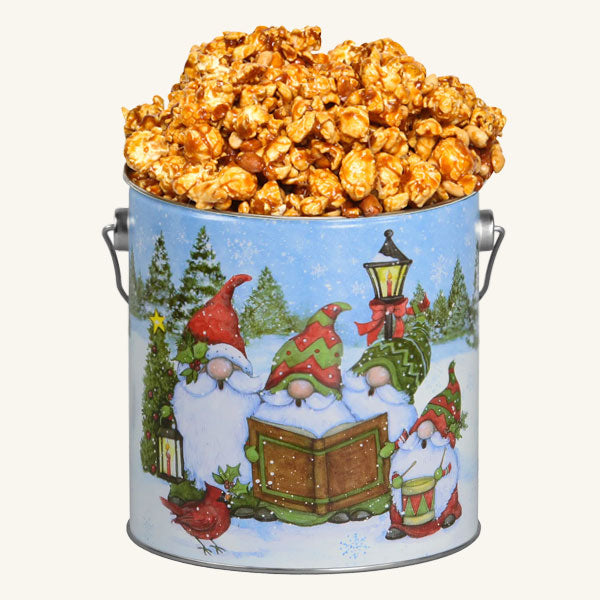 Johnson's Popcorn 1 Gallon Festive Gnomes Tin - Peanut Crunch