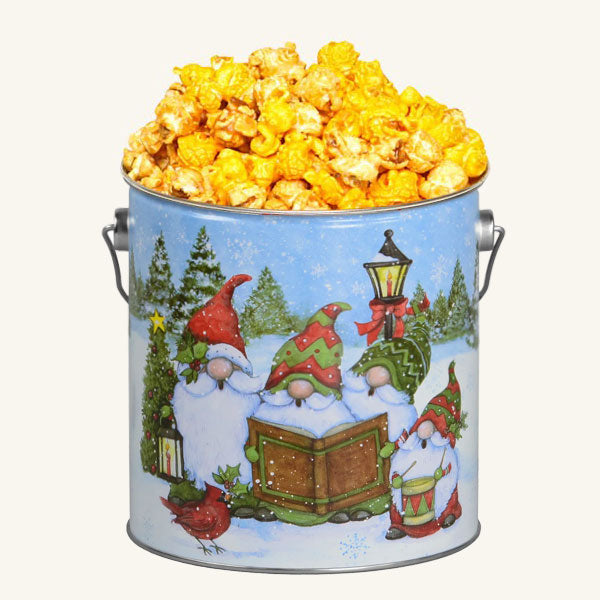 Johnson's Popcorn 1 Gallon Festive Gnomes Tin - Salty-n-Sandy