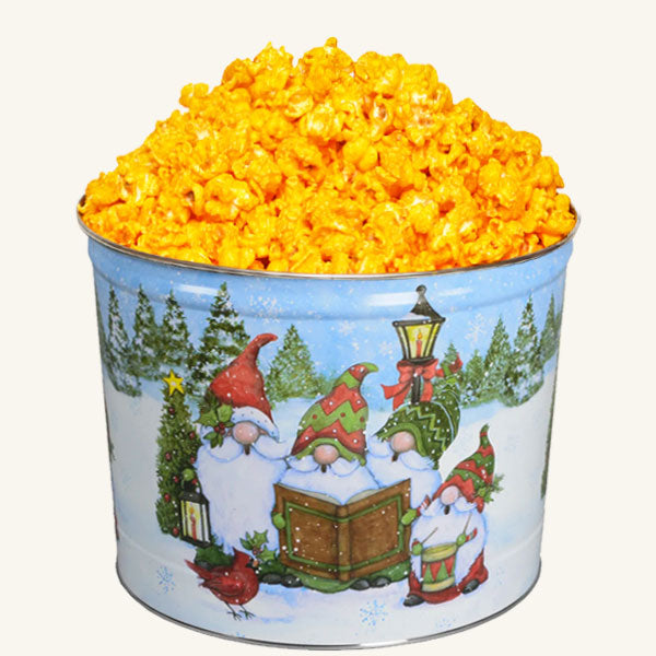 Johnson's Popcorn 2 Gallon Festive Gnomes Tin