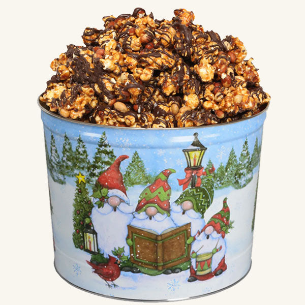 Johnson's Popcorn 2 Gallon Festive Gnomes Tin