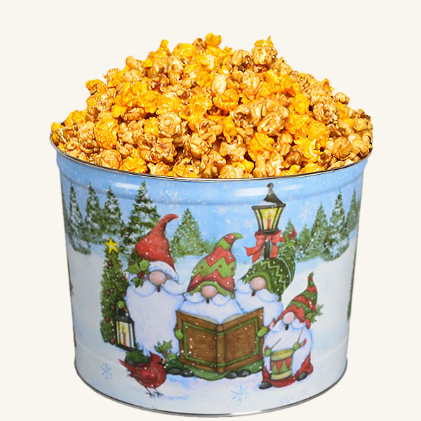 Johnson's Popcorn 2 Gallon Festive Gnomes Tin