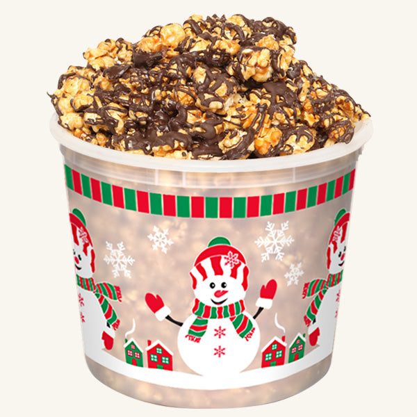 Johnson's Popcorn Large Seasons Greetings Tub-Chocolate Drizzle