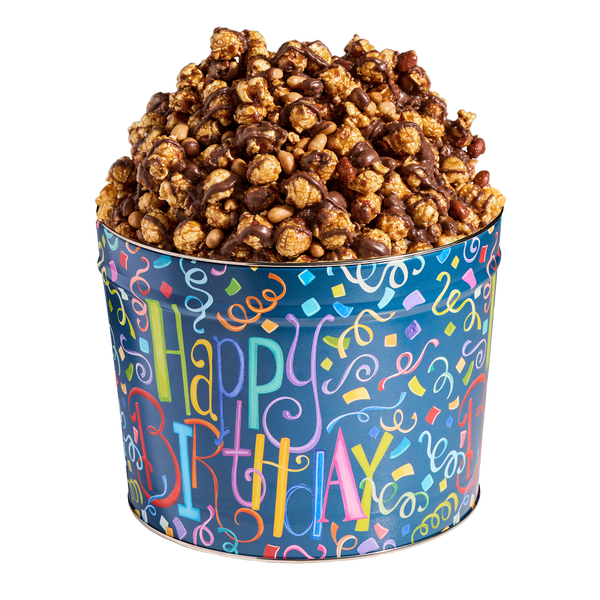 2 Gallon Happy Birthday Popcorn Tin