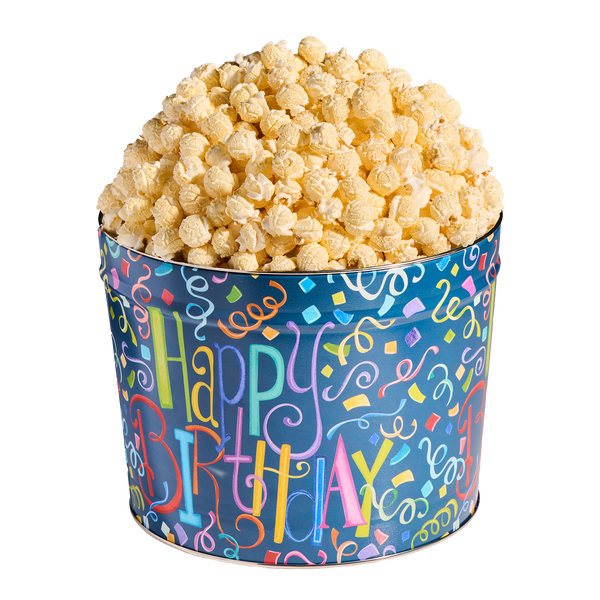 Johnson's Popcorn 2 Gallon Happy Birthday Tin