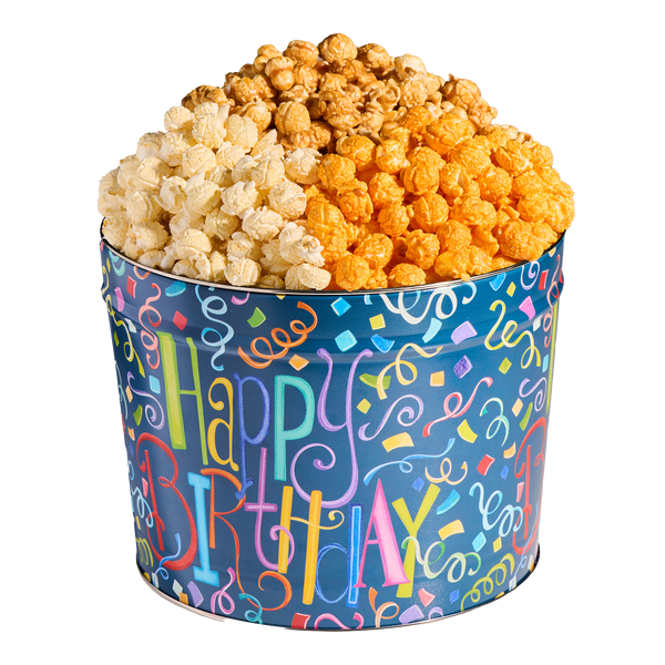 Johnson's Popcorn 2 Gallon Happy Birthday Tin