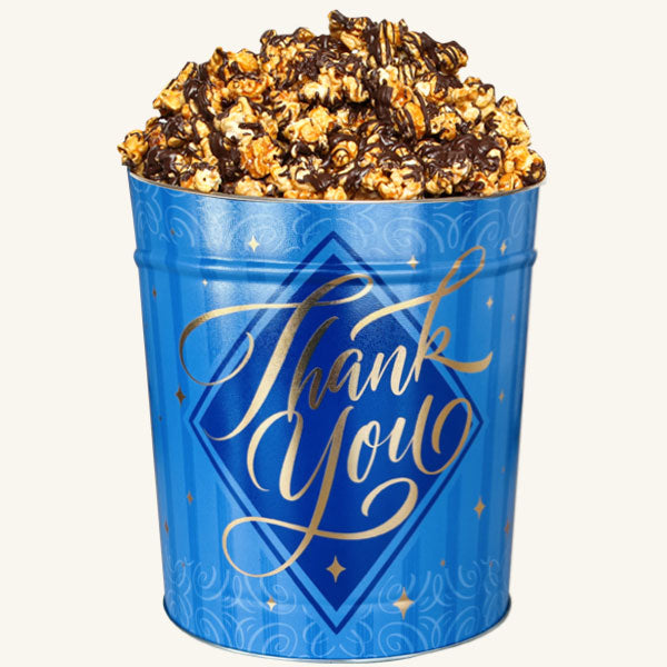 Johnson's Popcorn 3.5 Gallon Thank You Tin-Chocolate Drizzle