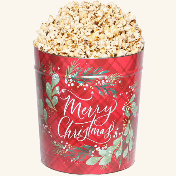 Christmas Plaid Popcorn Tin Collection