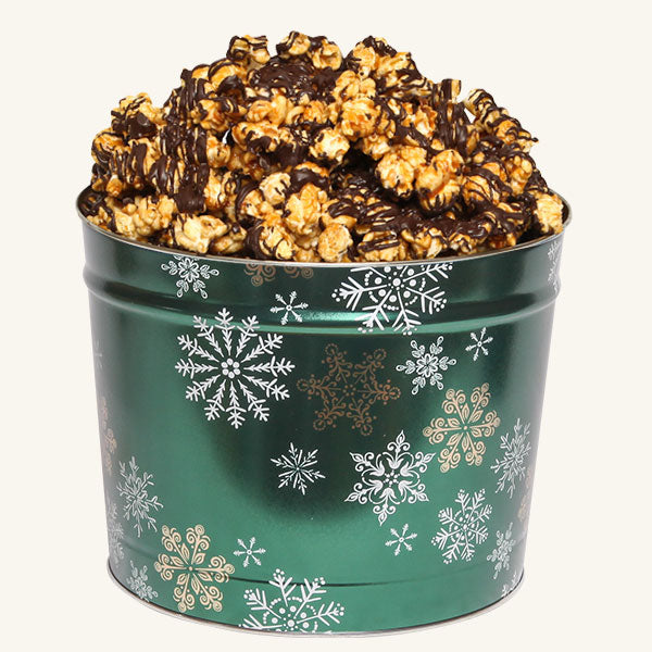 Johnson's Popcorn 2 Gallon Emerald Snowflake - Chocolate Drizzle