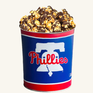 Johnson's Popcorn 1 Gallon Phillies Tin - Chocolate Drizzle