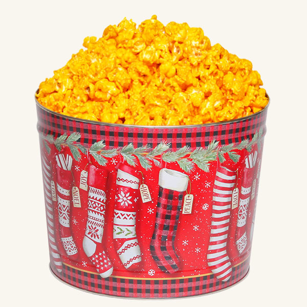 Johnson's Popcorn 2 Gallon Christmas Stockings  - Cheddar Cheese