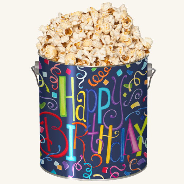 Johnson's Popcorn 1 Gallon Happy Birthday Tin