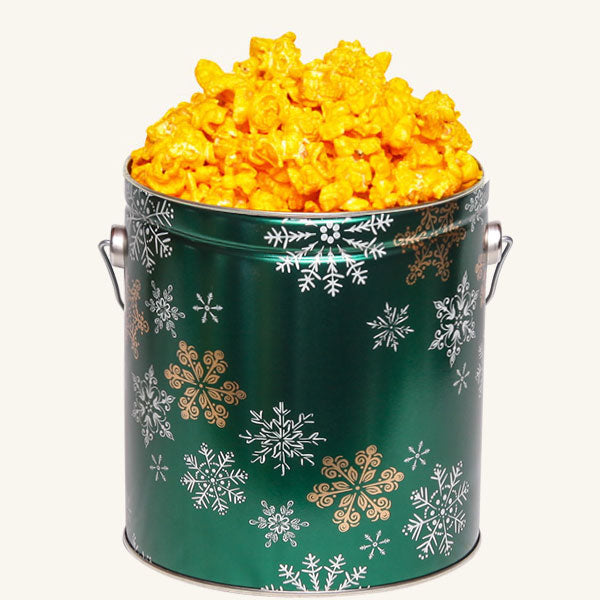 Johnson's Popcorn 1 Gallon Emerald Snowflake Tin