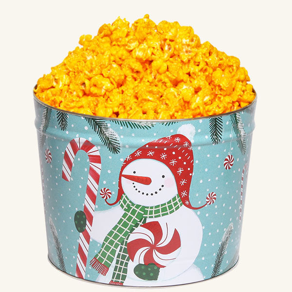 Johnson's Popcorn 2 Gallon Peppermint Snowman - Cheddar Cheese