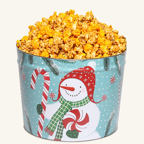 Johnson's Popcorn 2 Gallon Peppermint Snowman - Salty-n-Sandy