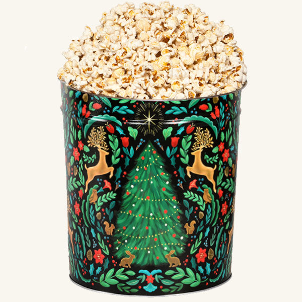 Johnson's Popcorn 3.5 Gallon Woodland Winter Tin