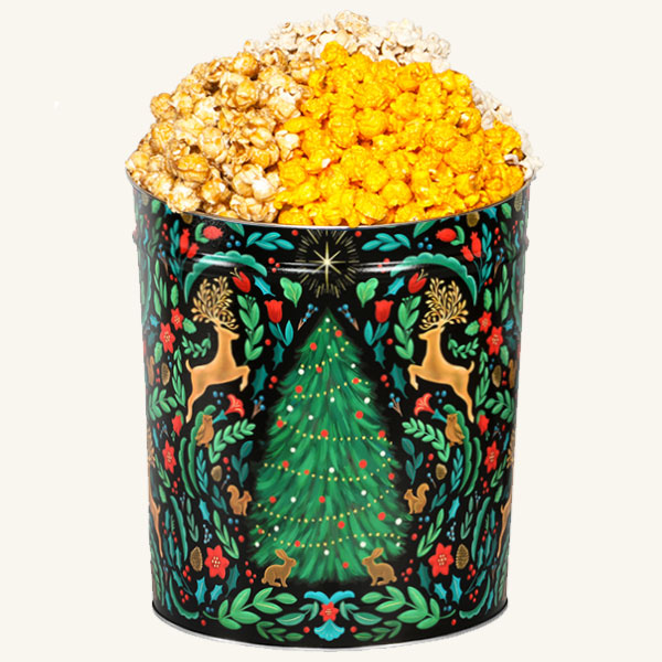 Johnson's Popcorn 3.5 Gallon Woodland Winter Tin