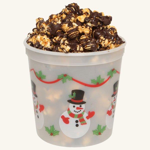 Johnson's Popcorn Small Happy Holidays Tub-Chocolate Drizzle