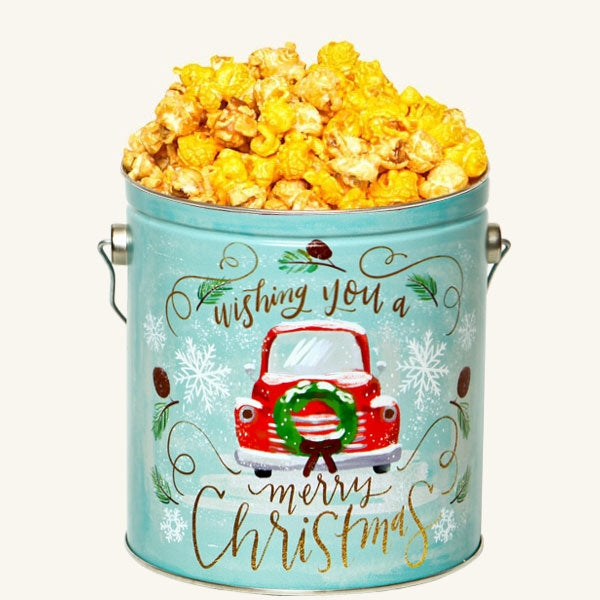 Johnson's Popcorn 1 Gallon Vintage Christmas Tin