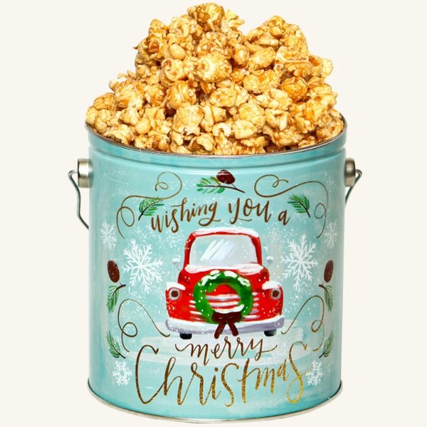Johnson's Popcorn 1 Gallon Vintage Christmas Tin