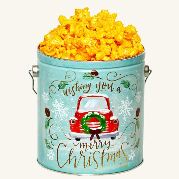 Johnson's Popcorn 1 Gallon Vintage Christmas Tin
