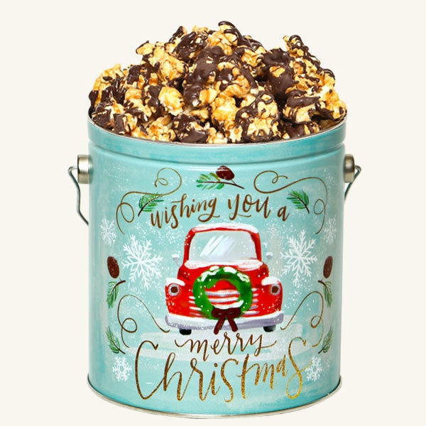 Johnson's Popcorn 1 Gallon Vintage Christmas Tin