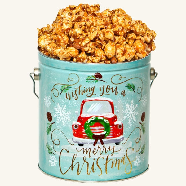 Johnson's Popcorn 1 Gallon Vintage Christmas Tin