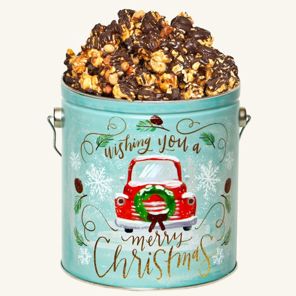 Johnson's Popcorn 1 Gallon Vintage Christmas Tin