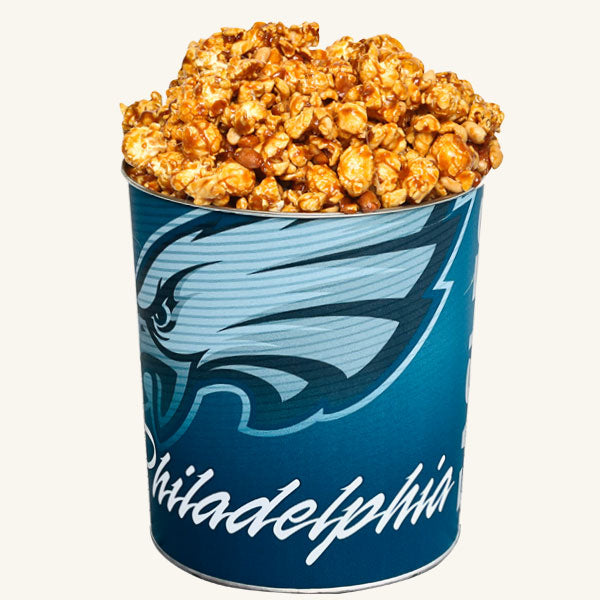 Johnson's Popcorn 1 Gallon Eagles Tin-Peanut Crunch
