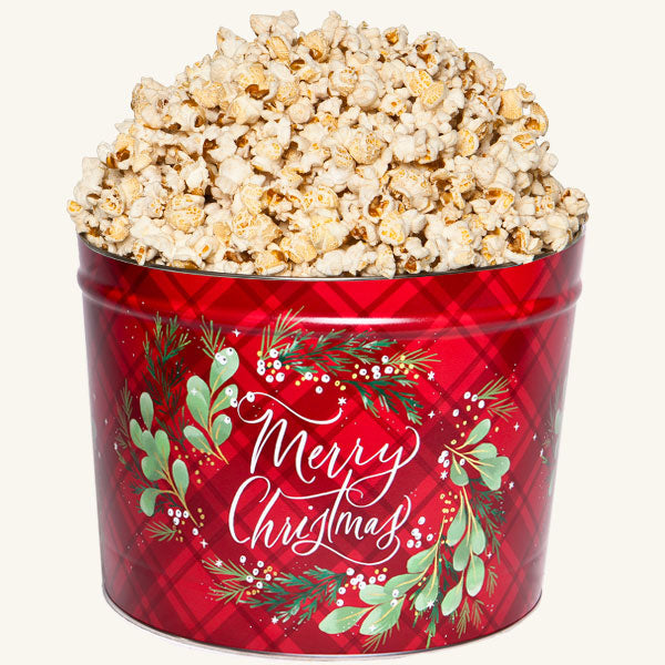 Johnson's Popcorn 2 Gallon Christmas Plaid - Butter