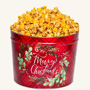 Johnson's Popcorn 2 Gallon Christmas Plaid - Salty-n-Sandy
