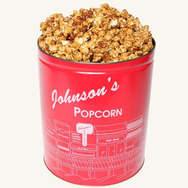 Johnson's Popcorn 3.5 Gallon Tin-Peanut Crunch
