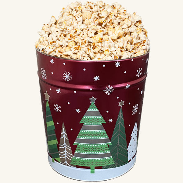 Johnson's Popcorn 3.5 Gallon Holiday Trees Tin-Butter