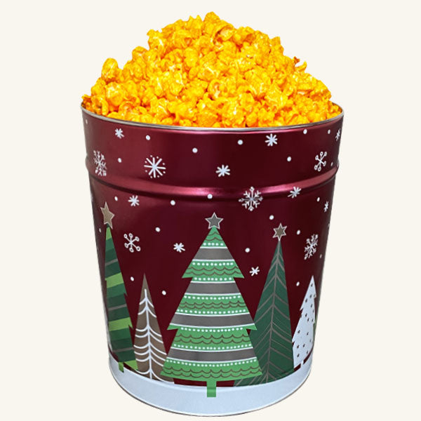 Johnson's Popcorn 3.5 Gallon Holiday Trees Tin-Cheddar Cheese