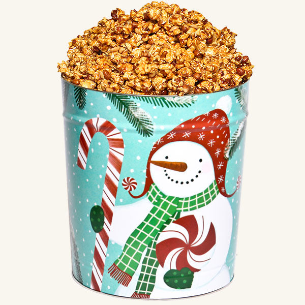 Johnson's 3.5 Gallon Peppermint Snowmen Tin - Peanut Crunch